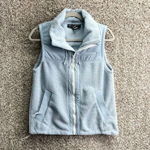 Under Armour Vest Womens Small Light Blue Mission Boucle Loose Fit Zip Up Fleece